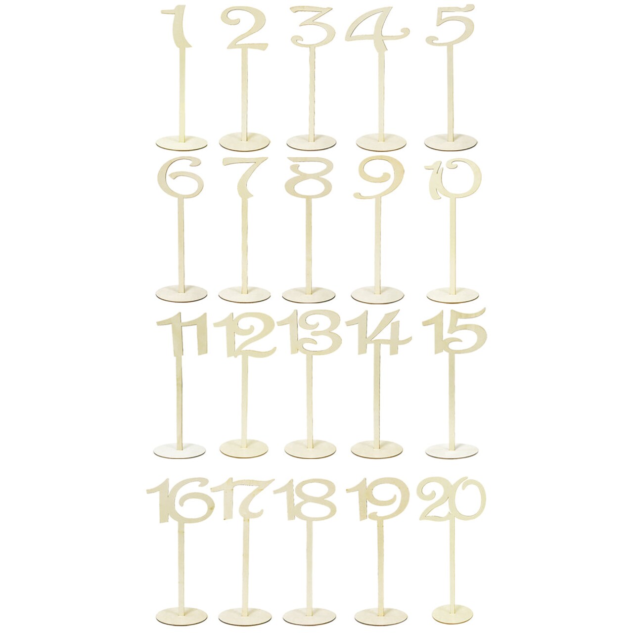 Wrapables Wooden Table Number Stands for Wedding, Parties, Holidays, Special Events Table Decor, Set of 20